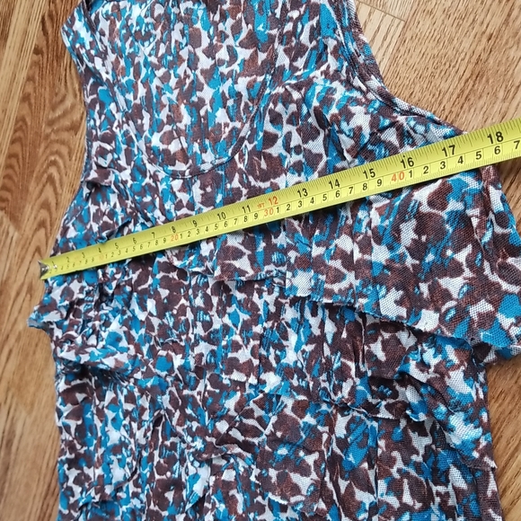 (XL) Revolution by Ricki's 100% Nylon Sheer Mesh Ruffle Tiered Tank Top Business - Picture 5 of 9